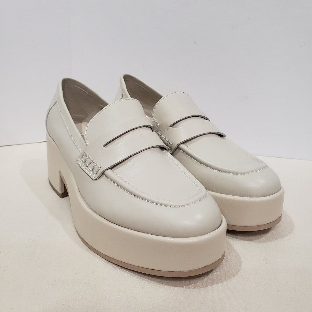 Dolce Vita Platform Loafers Women's Size 6 Yanni Leather Retro 90s Ivory Preppy